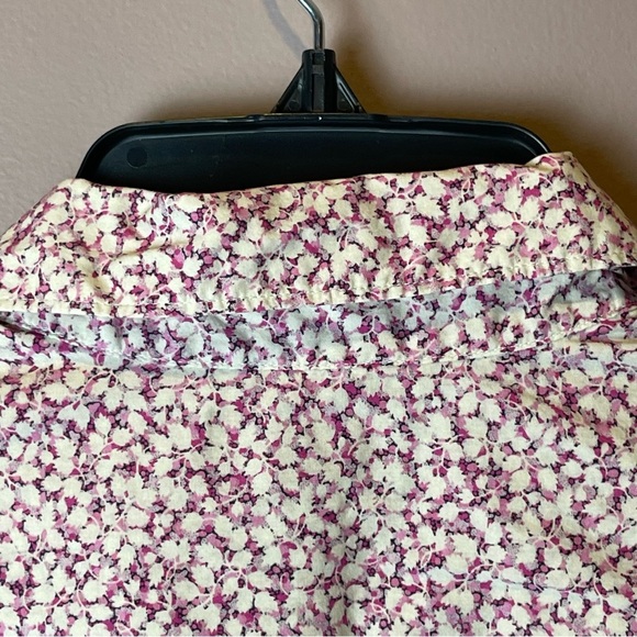 J Crew Liberty Purple Floral Print Button up Shirt - Size 00 - Picture 7 of 9